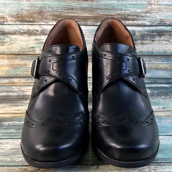 Clarks Artisan Womens Wingtip Pumps Size 10 Black Leather Brogue Menswear Formal - Picture 4 of 14